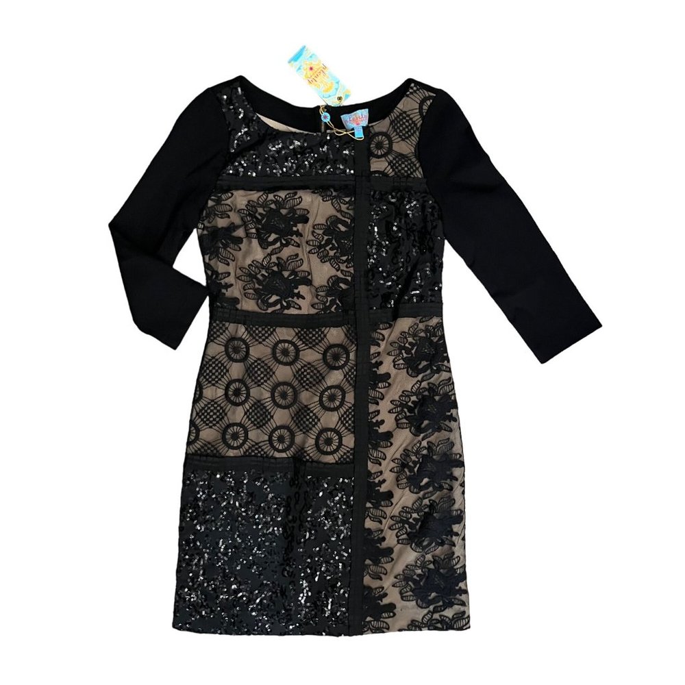 $248 NWT Anthropologie Plenty By Tracy Reese P 0 2 Patchwork Mini Dress Black - Picture 2 of 7